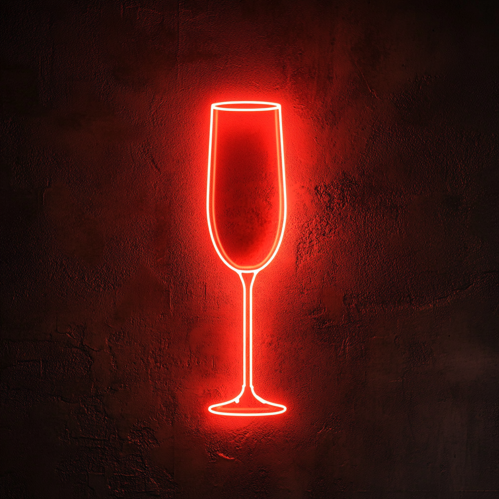 Mimosa Glass - Red Neon Sign, 18 Inches