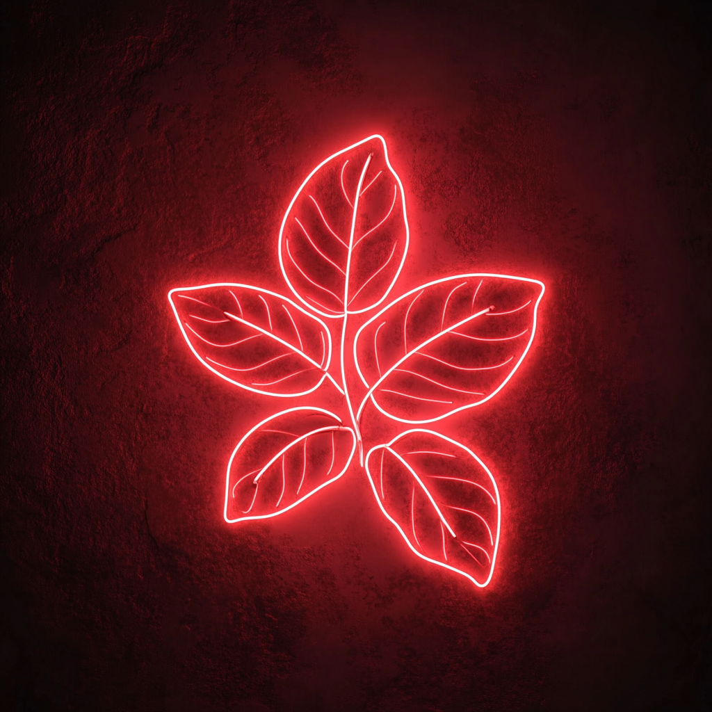 Mint Leaves - Red Neon Sign, 18 Inches