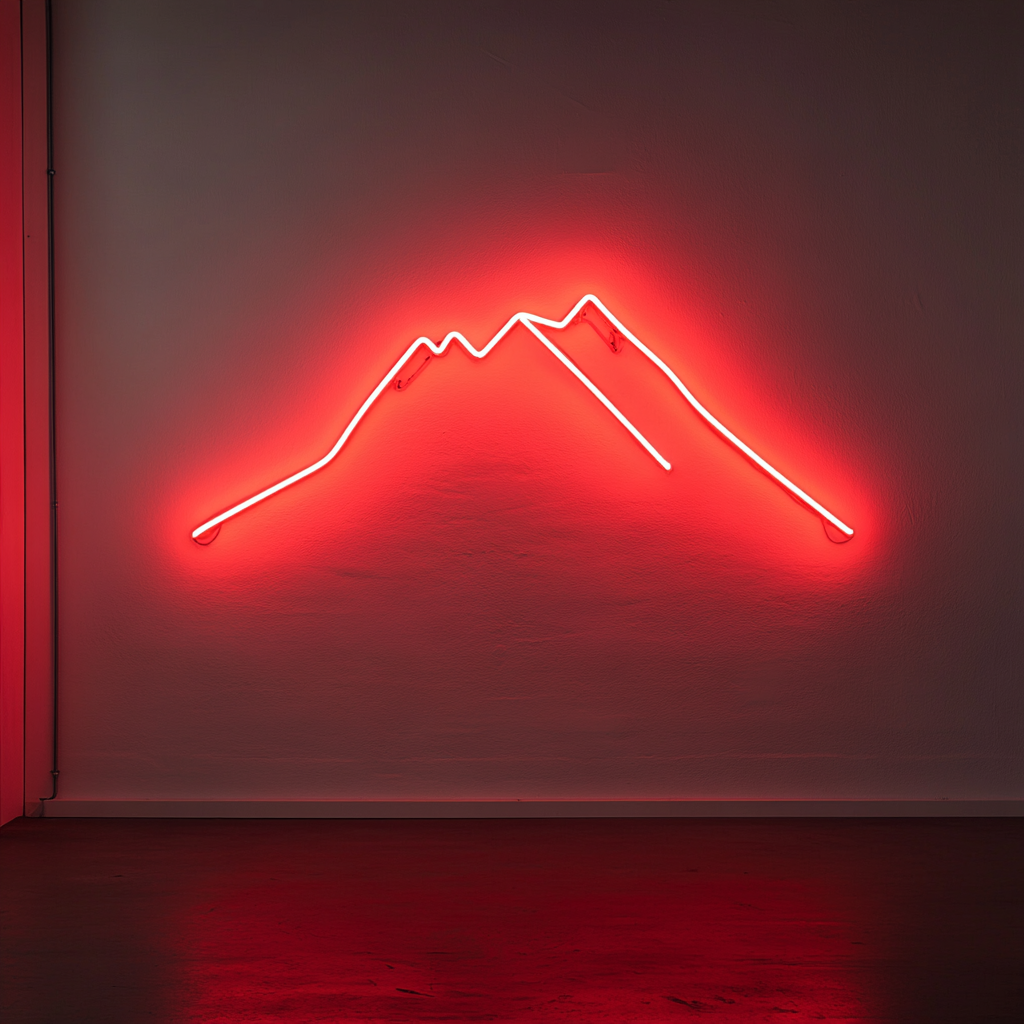 Mountain Range - Red Neon Sign, 24 Inches