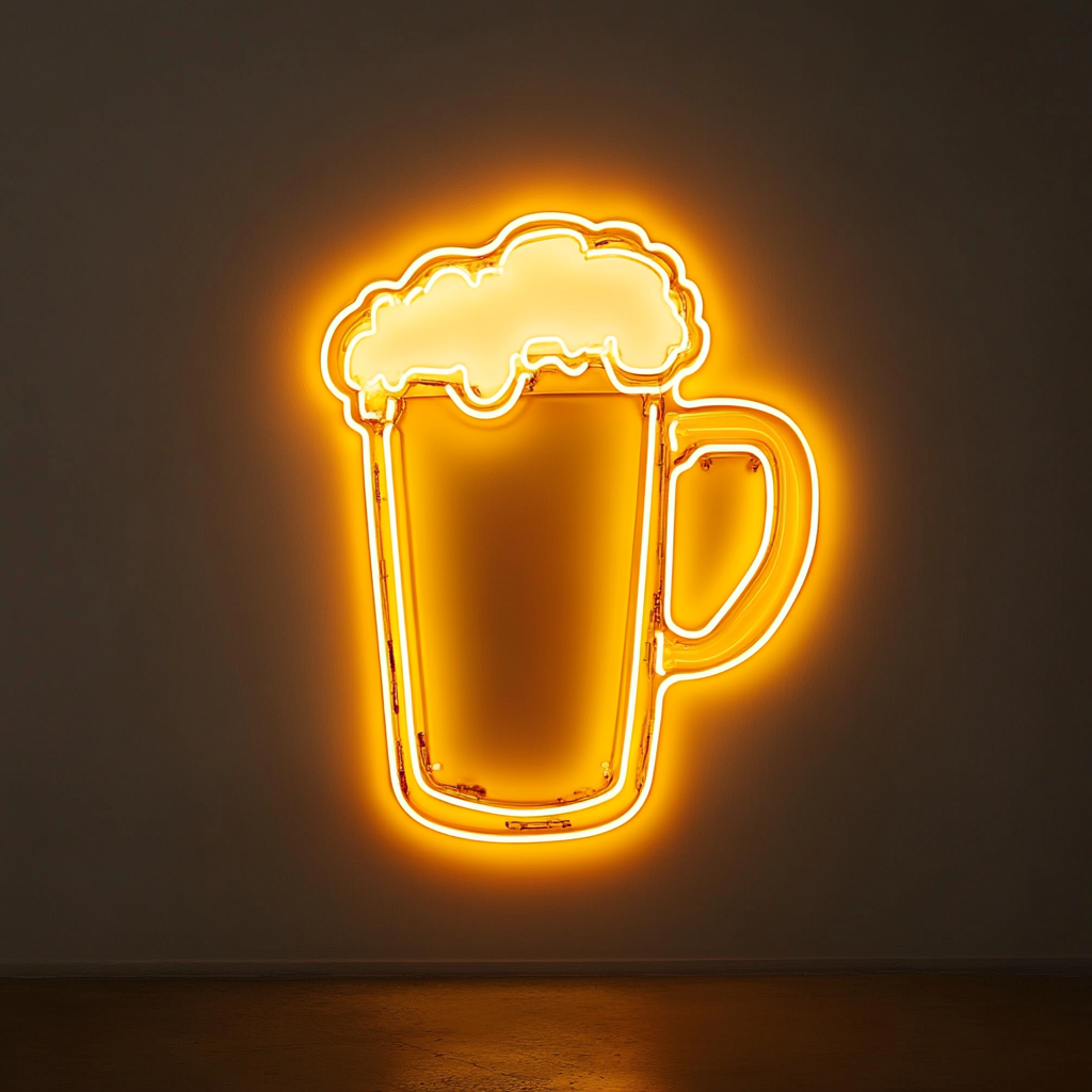 Mug of Root Beer - Yellow Neon Sign, 24 Inches