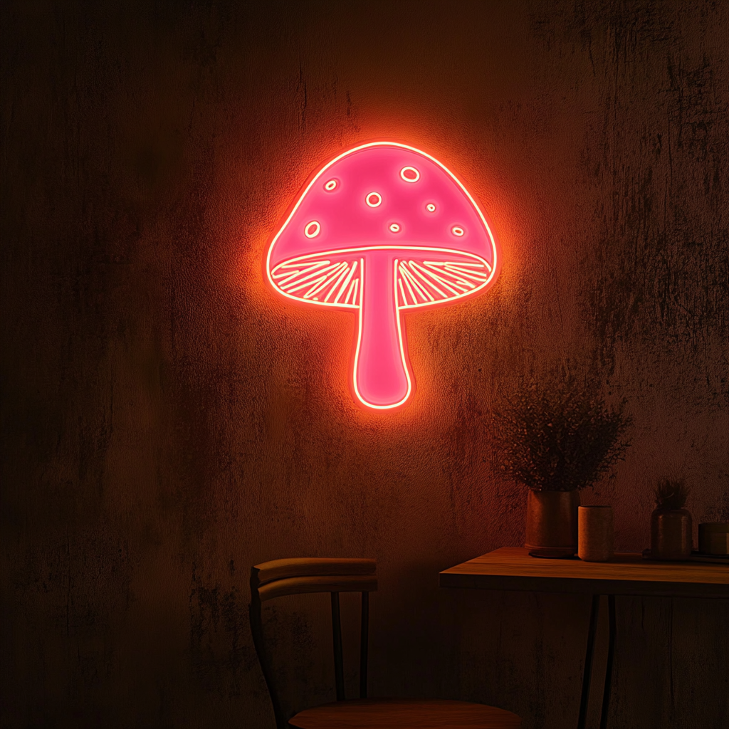 Mushroom - Pink Neon Sign, 24 Inches