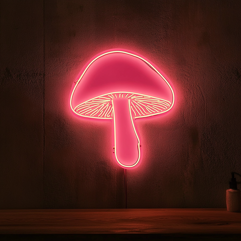 Mushroom - Pink Neon Sign, 24 Inches