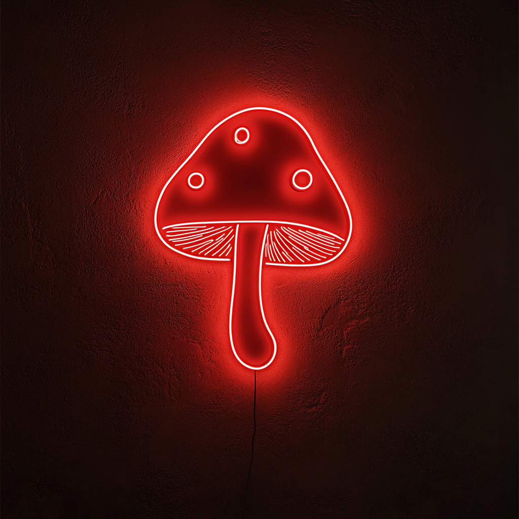 Mushroom - Red Neon Sign, 24 Inches