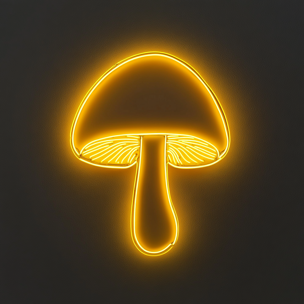 Mushroom - Yellow Neon Sign, 24 Inches
