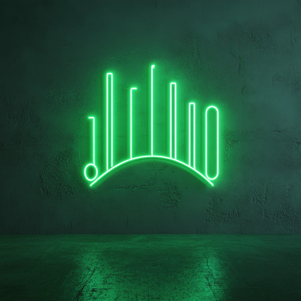 Music Equalizer - Green Neon Sign, 24 Inches