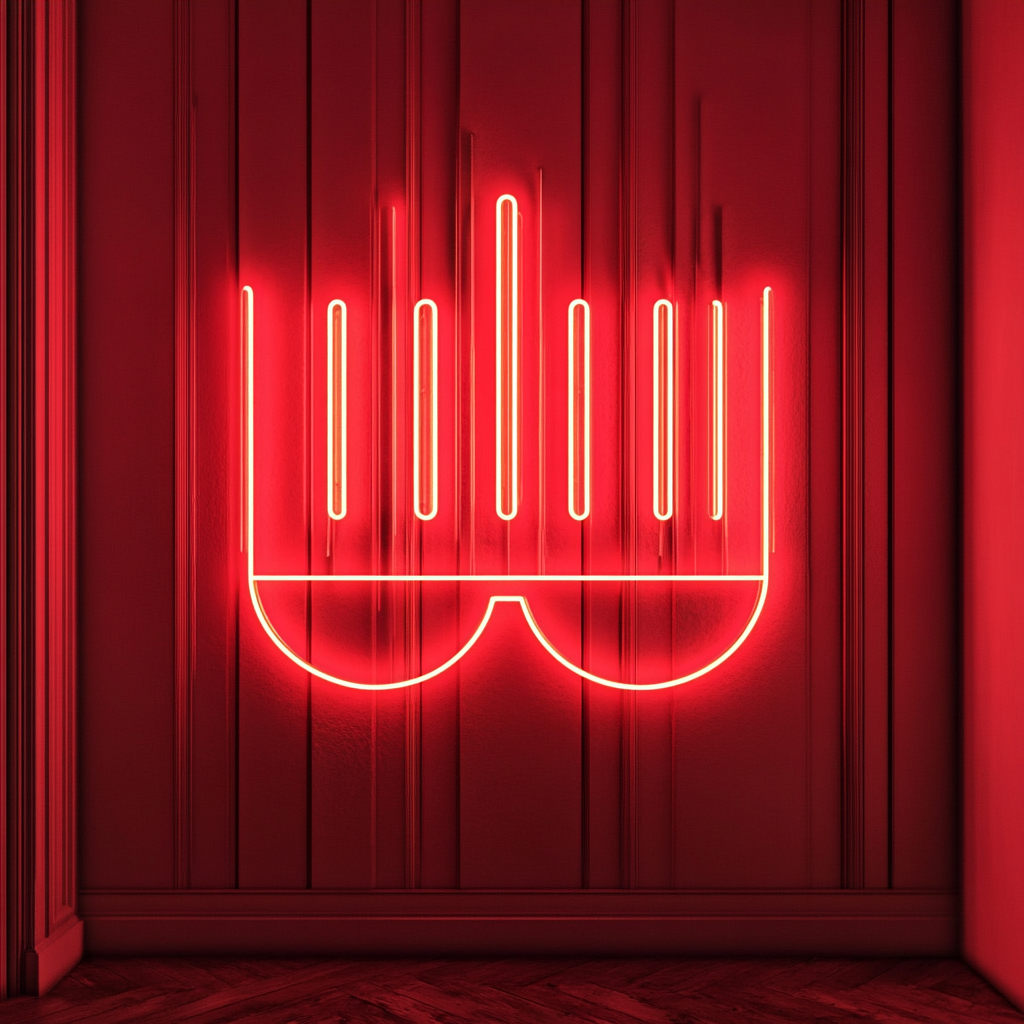 Music Equalizer - Red Neon Sign, 18 Inches