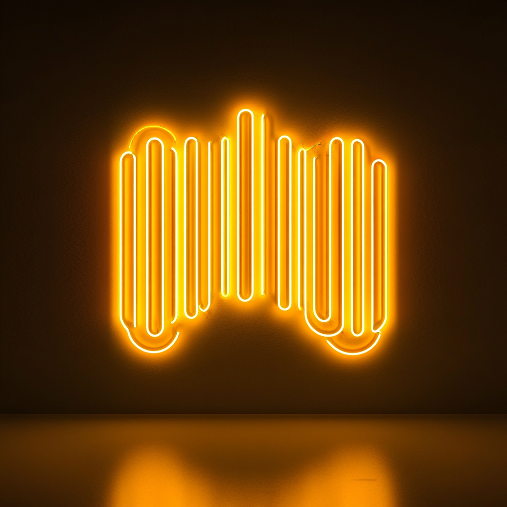 Music Equalizer - Yellow Neon Sign, 24 Inches