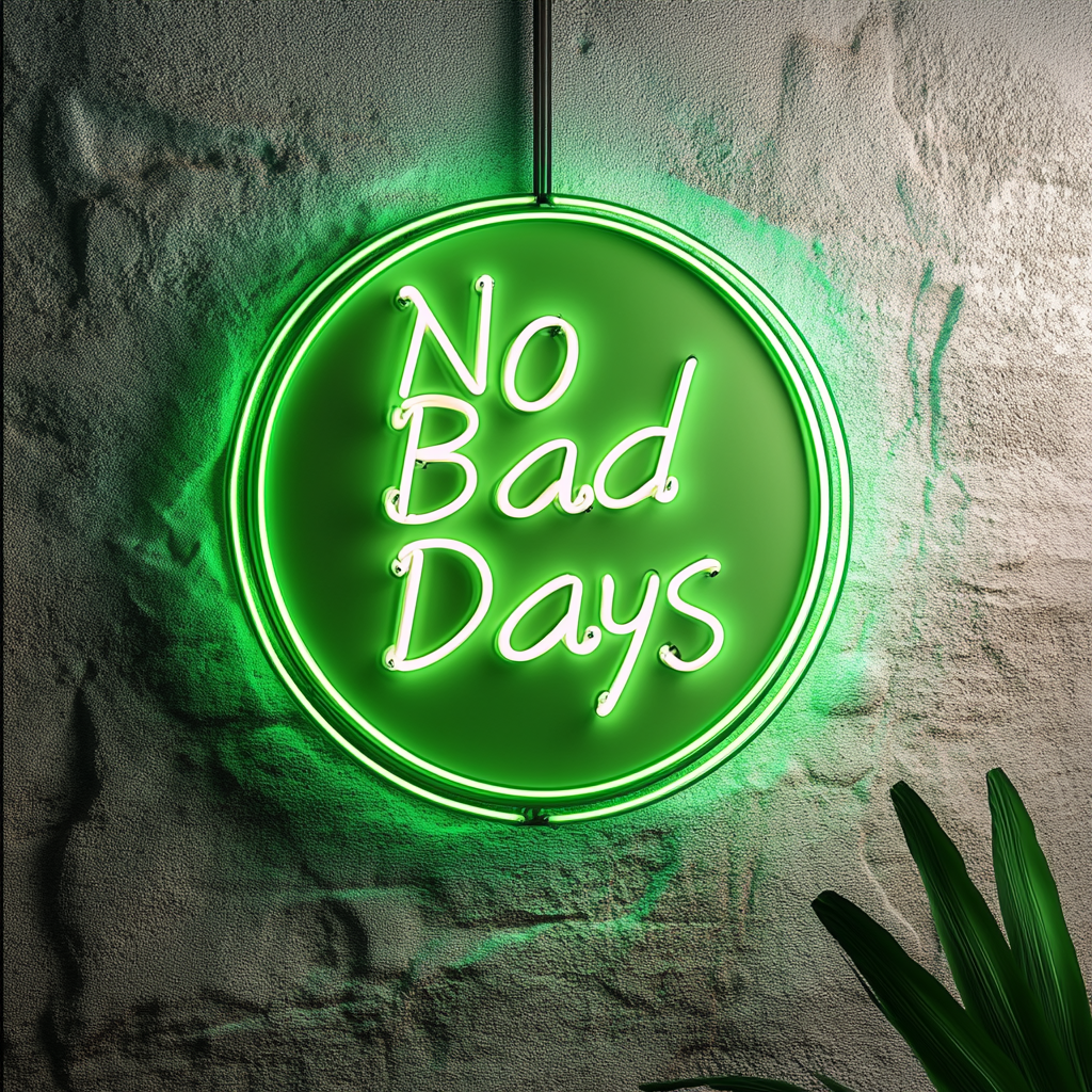 No Bad Days - Green Neon Sign, 24 Inches
