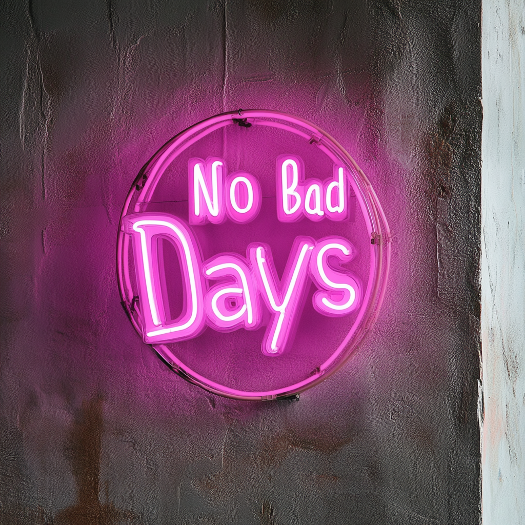 No Bad Days - Pink Neon Sign, 18 Inches