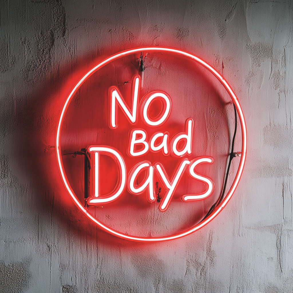 No Bad Days - Red Neon Sign, 18 Inches