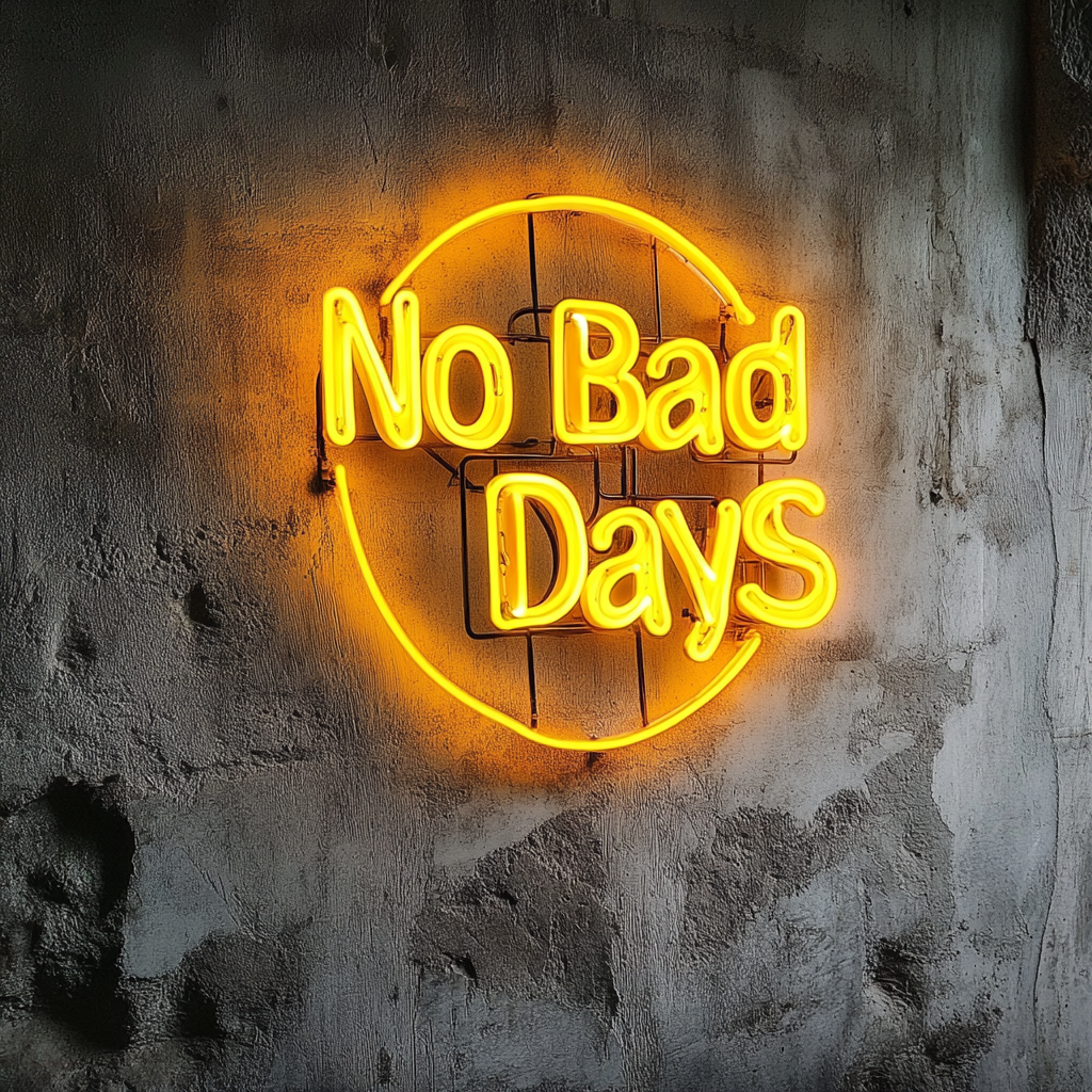 No Bad Days - Yellow Neon Sign, 24 Inches