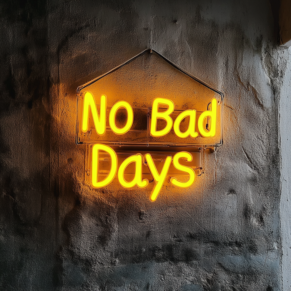 No Bad Days - Yellow Neon Sign, 24 Inches