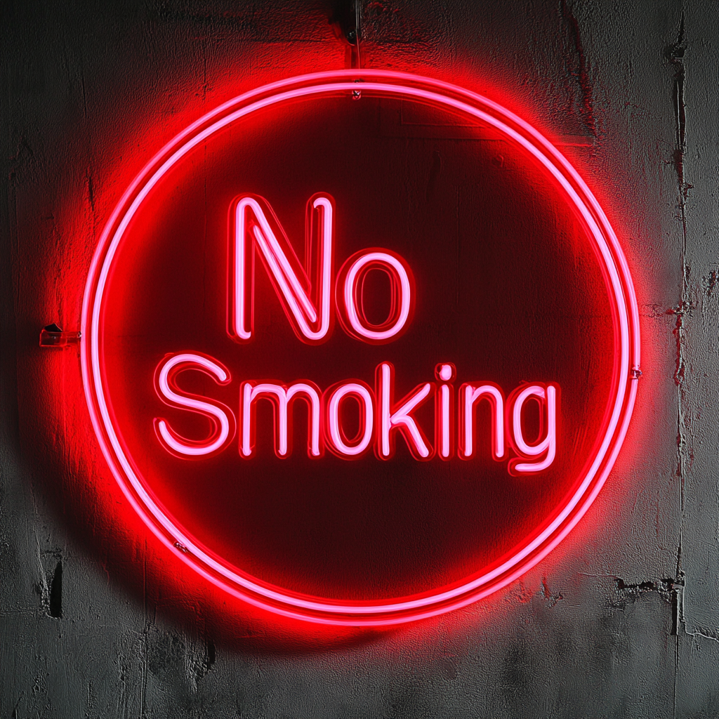 "No Smoking" - Red Neon Sign, 24 Inches