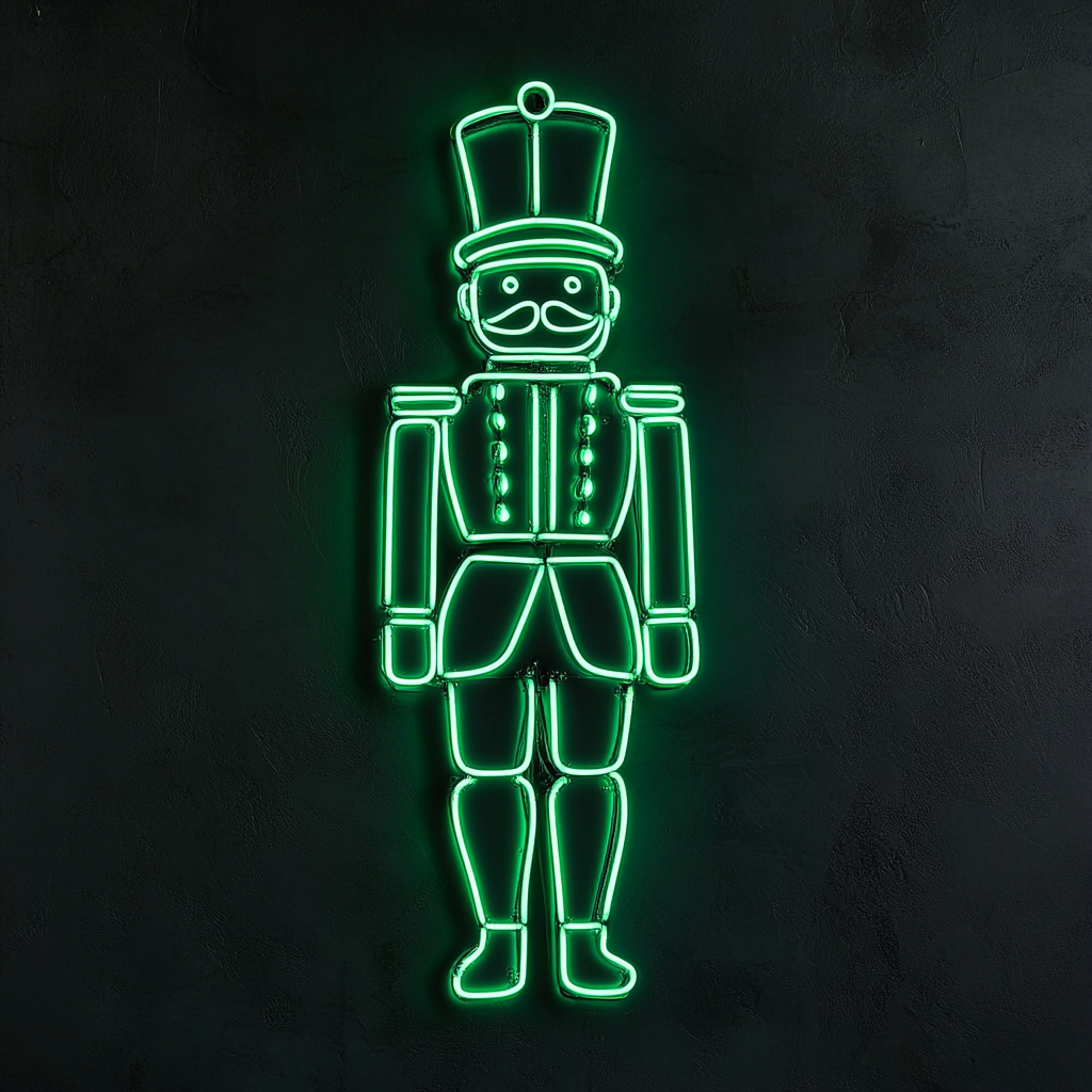 Nut Cracker - Green Neon Sign, 24 Inches