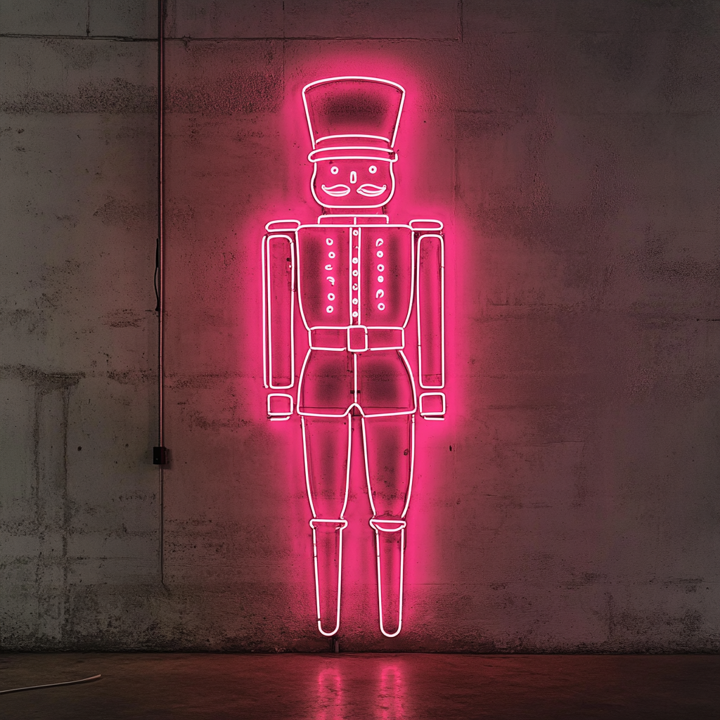 Nut Cracker - Pink Neon Sign, 18 Inches