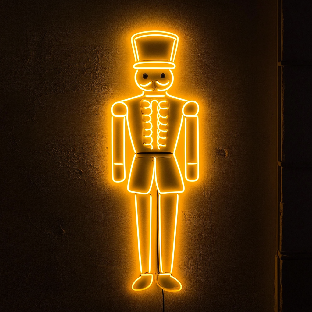 Nut Cracker - Yellow Neon Sign, 18 Inches