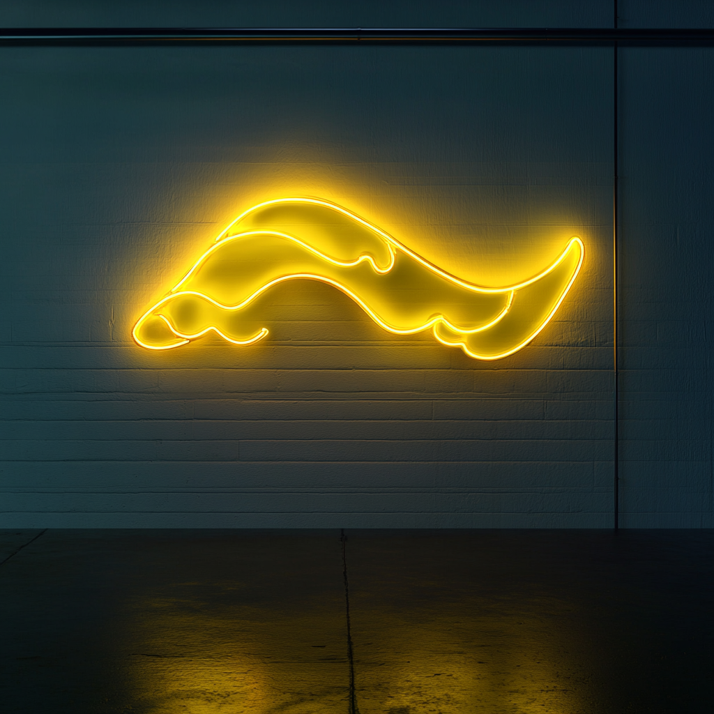 Ocean Wave - Yellow Neon Sign, 18 Inches