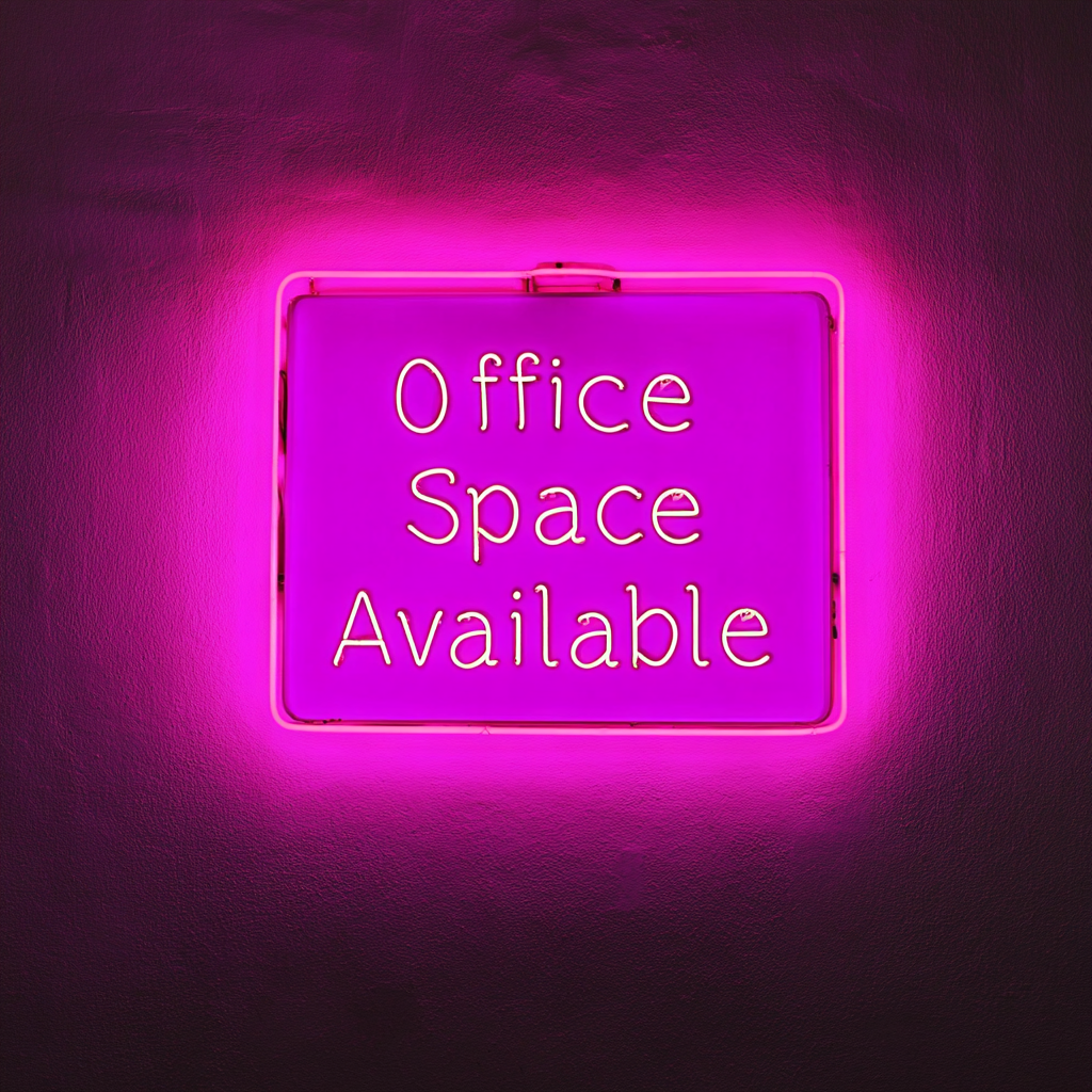 "Office Space Available" - Pink Neon Sign, 24 Inches