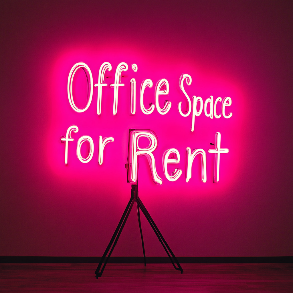 "Office Space for Rent" - Pink Neon Sign, 24 Inches