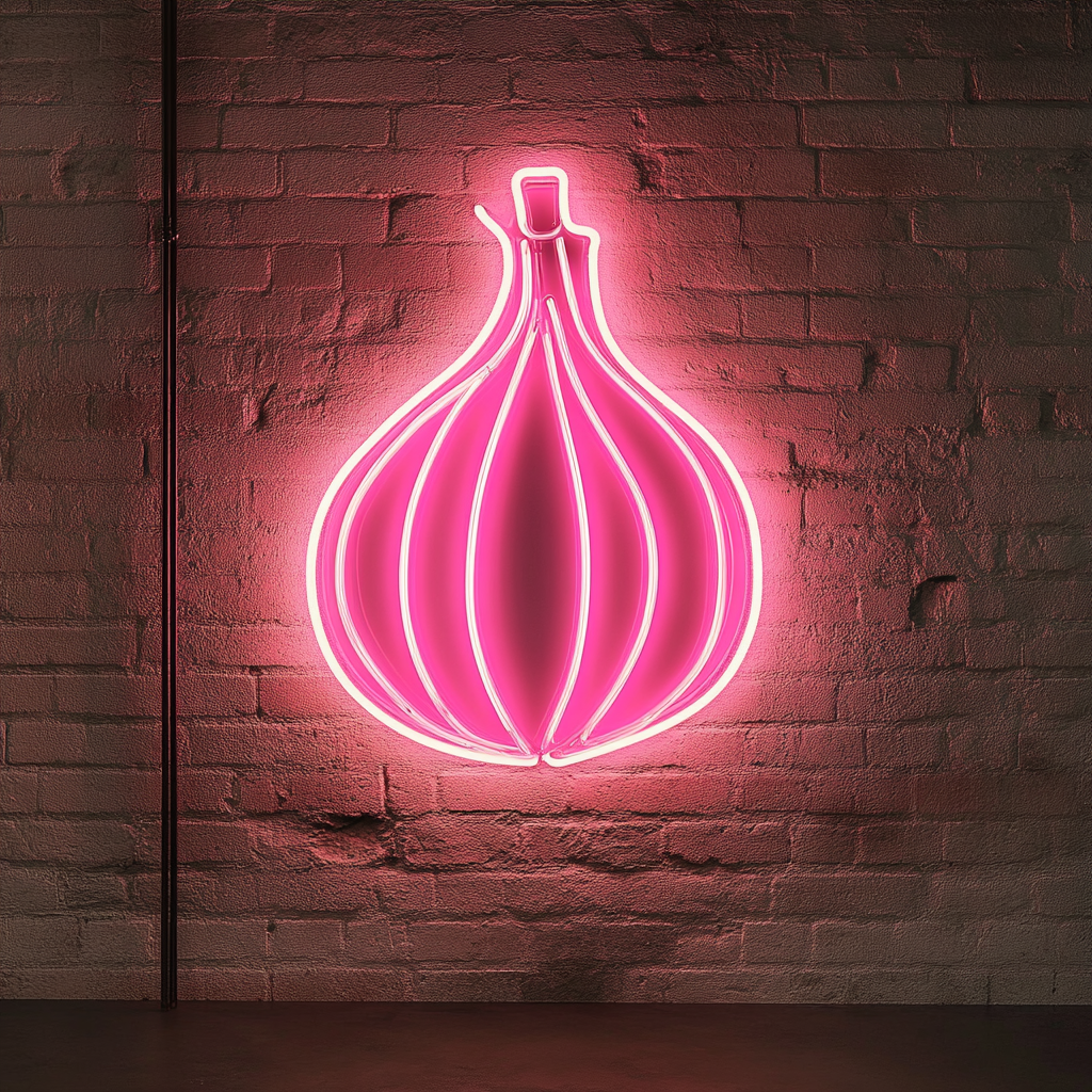 Onion - Pink Neon Sign, 18 Inches