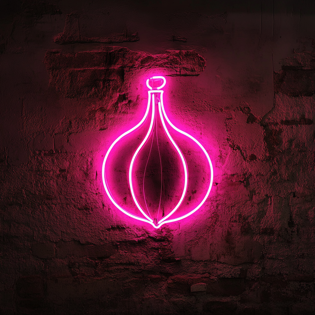 Onion - Pink Neon Sign, 18 Inches