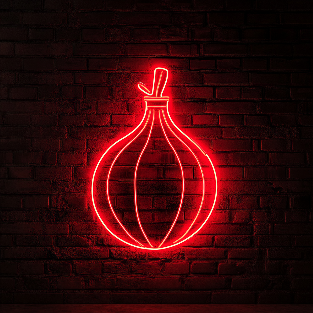 Onion - Red Neon Sign, 18 Inches