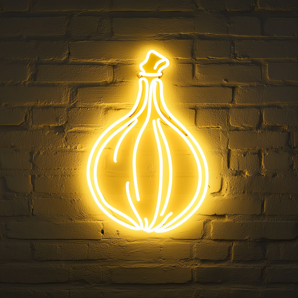 Onion - Yellow Neon Sign, 18 Inches