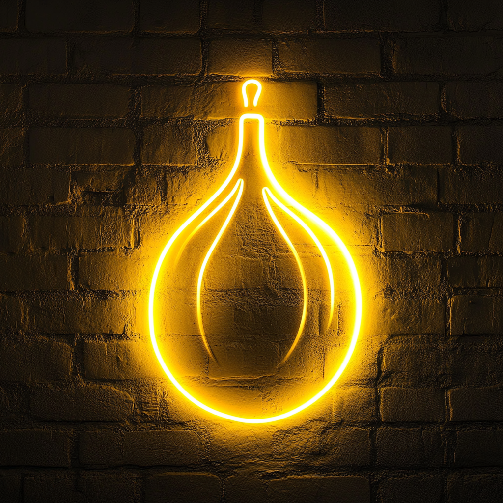 Onion - Yellow Neon Sign, 18 Inches