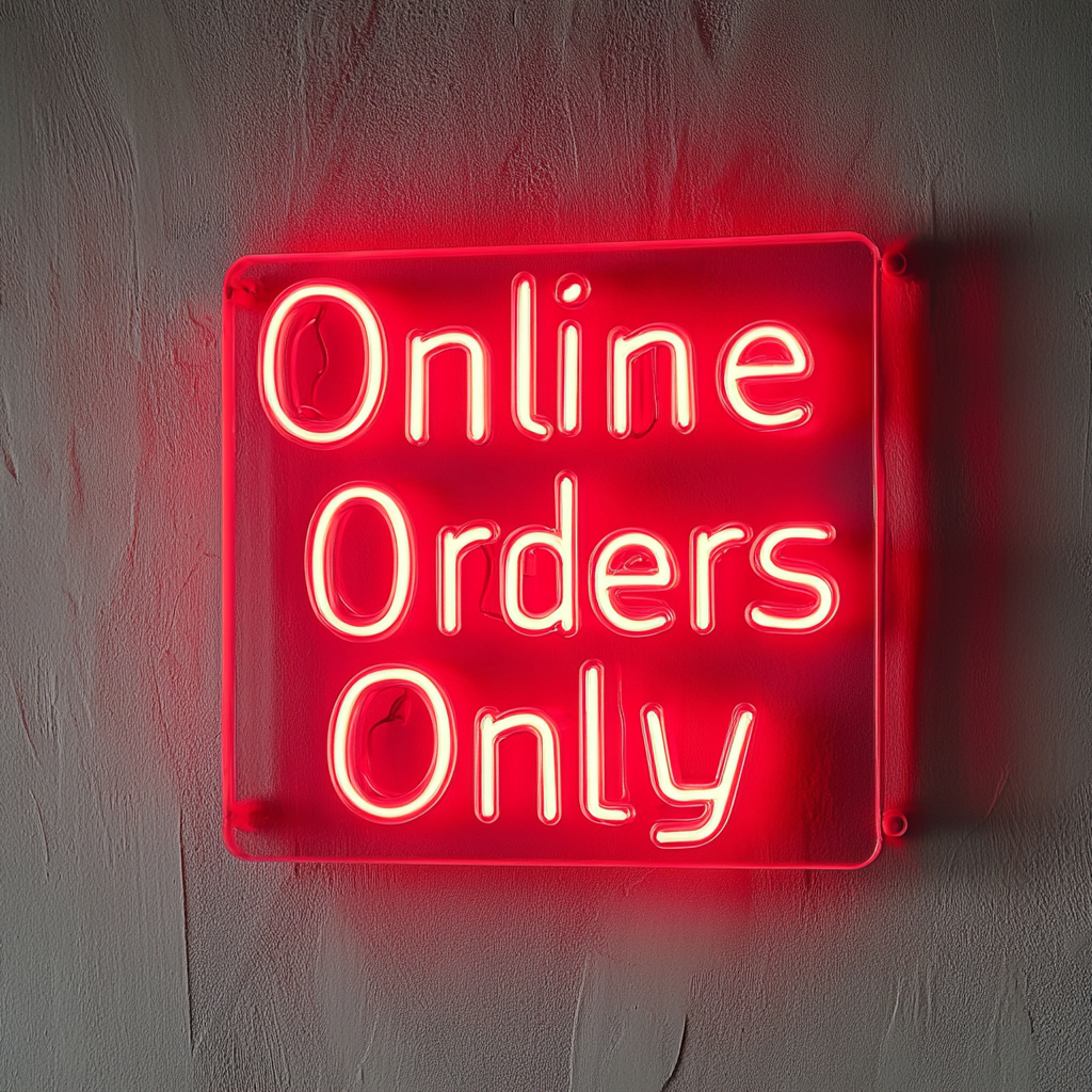 Online Orders Only - Red Neon Sign, 24 Inches