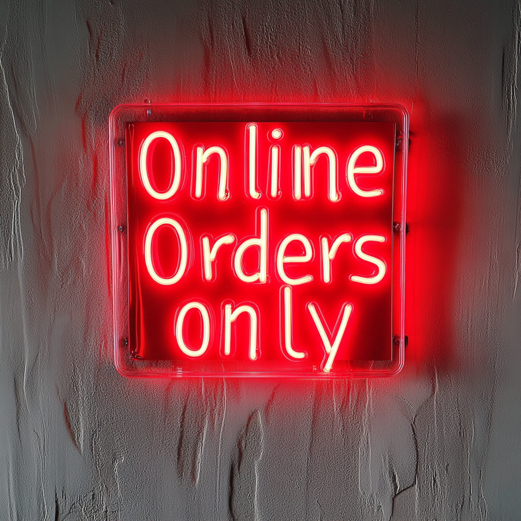 Online Orders Only - Red Neon Sign, 18 Inches