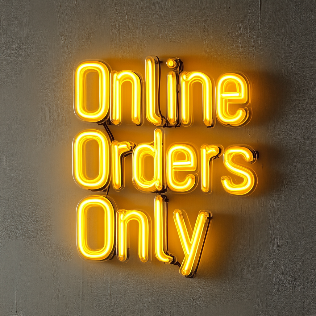 Online Orders Only - Yellow Neon Sign, 24 Inches
