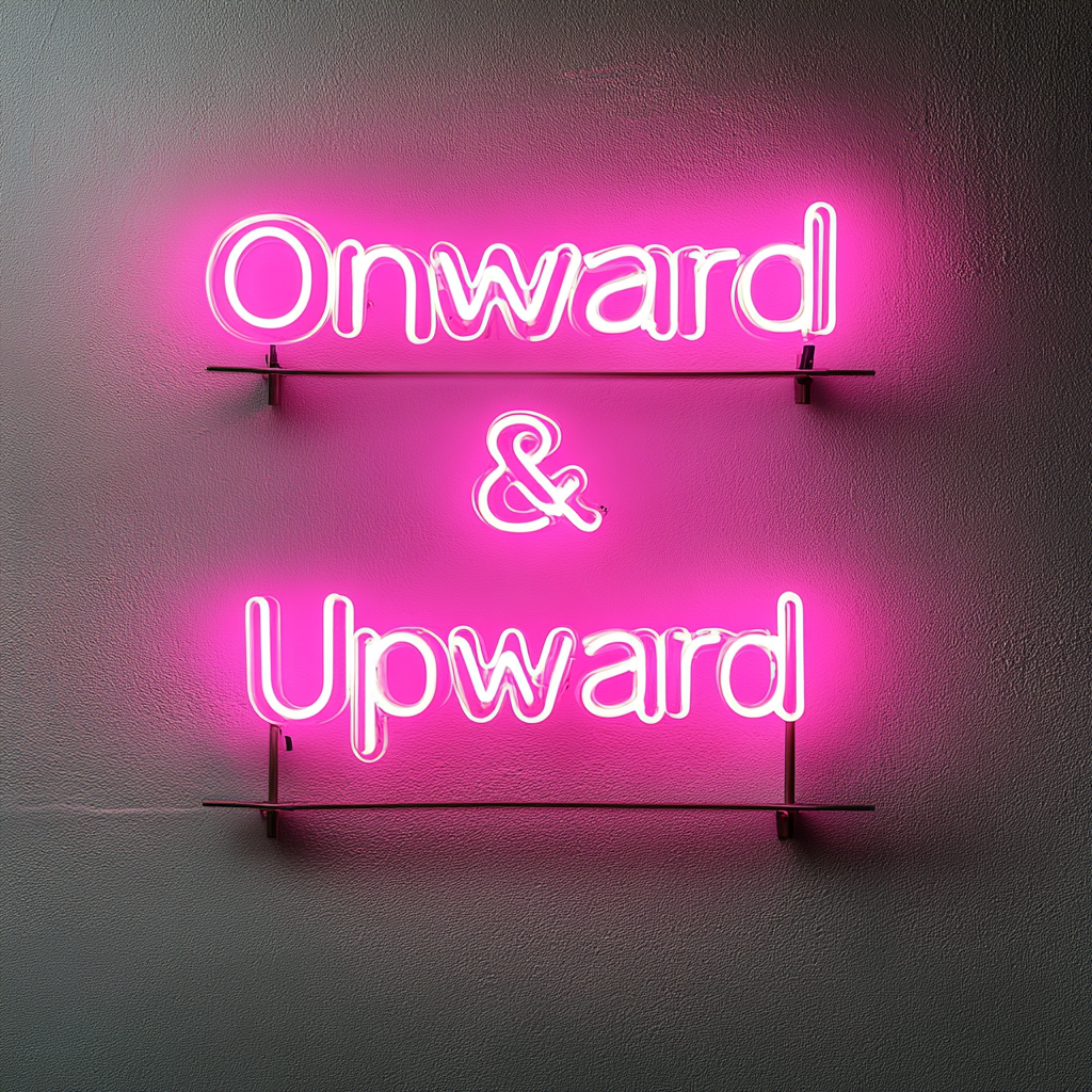 "Onward & Upward" - Pink Neon Sign, 24 Inches