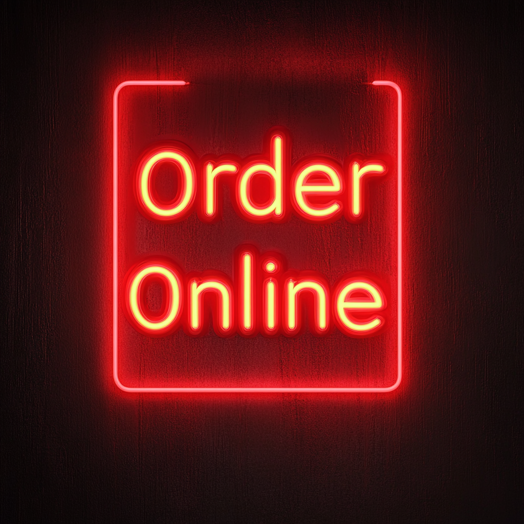 Order Online - Red Neon Sign, 18 Inches