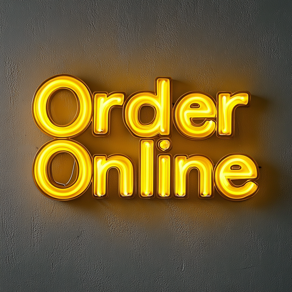 Order Online - Yellow Neon Sign, 18 Inches