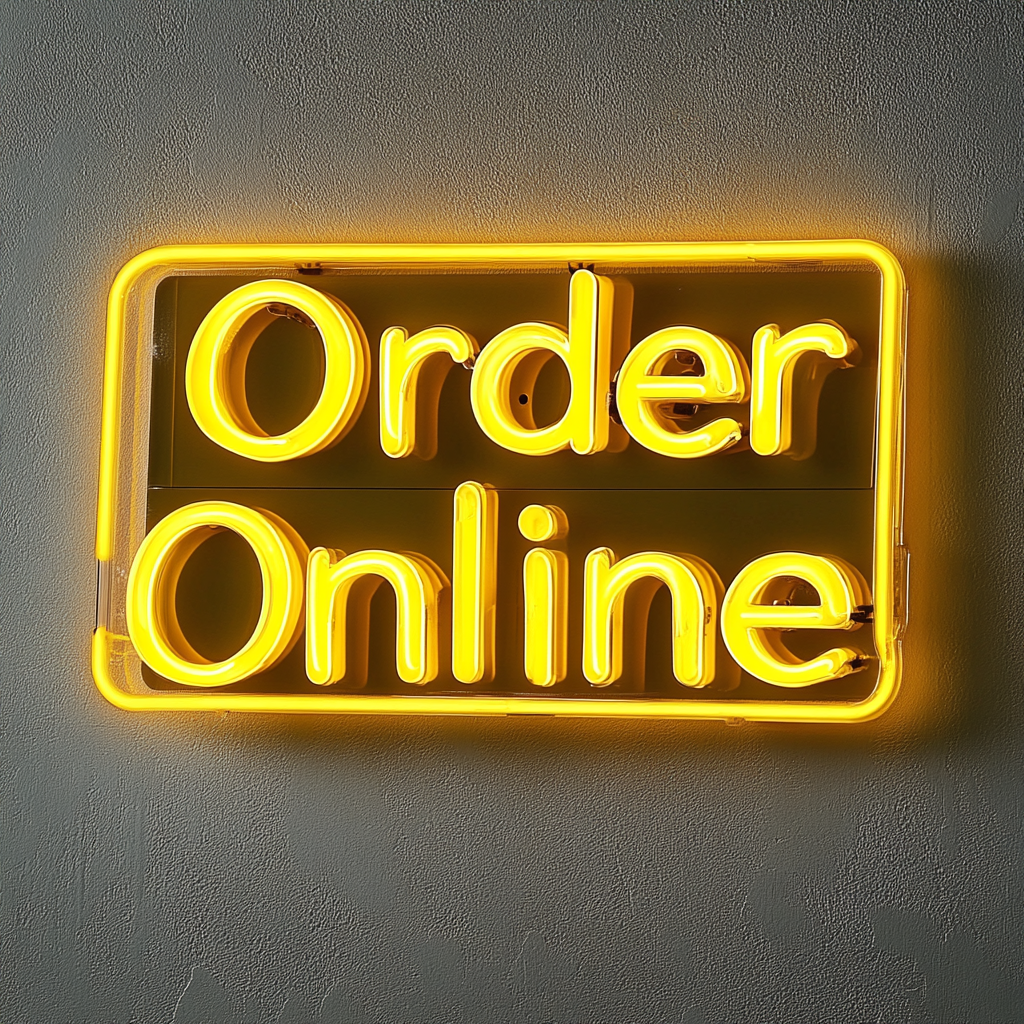 Order Online - Yellow Neon Sign, 24 Inches