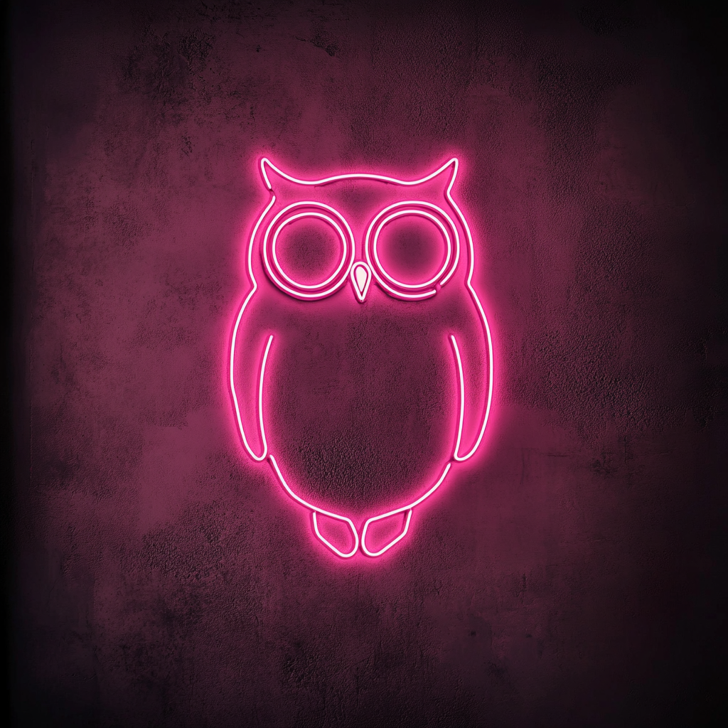 Owl - Pink Neon Sign, 24 Inches