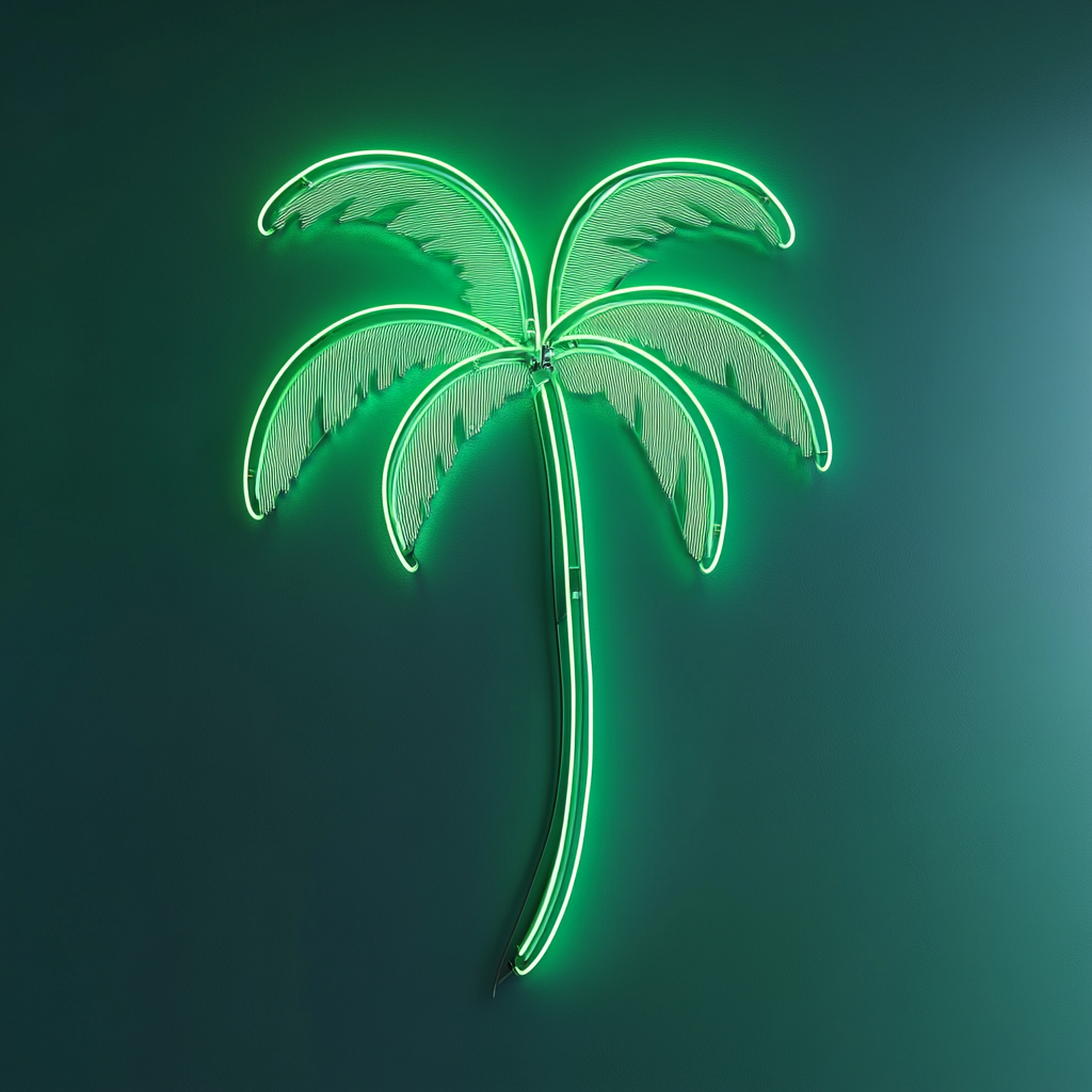 Palm Tree - Green Neon Sign, 24 Inches