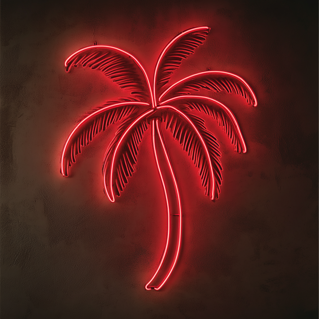 Palm Tree - Red Neon Sign, 18 Inches