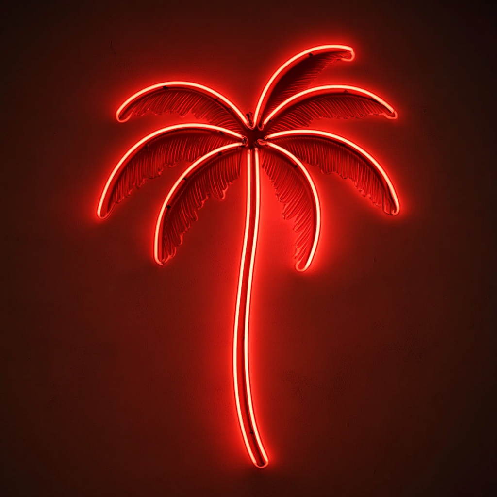 Palm Tree - Red Neon Sign, 24 Inches