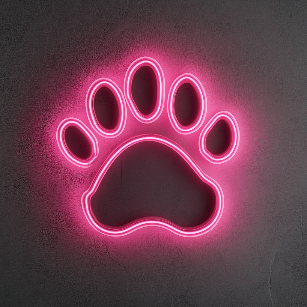 Paw - Pink Neon Sign, 24 Inches