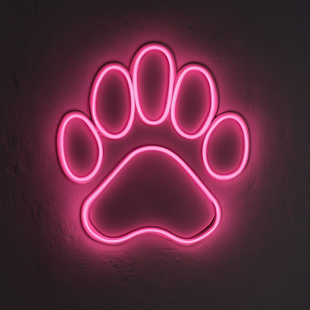 Paw - Pink Neon Sign, 18 Inches