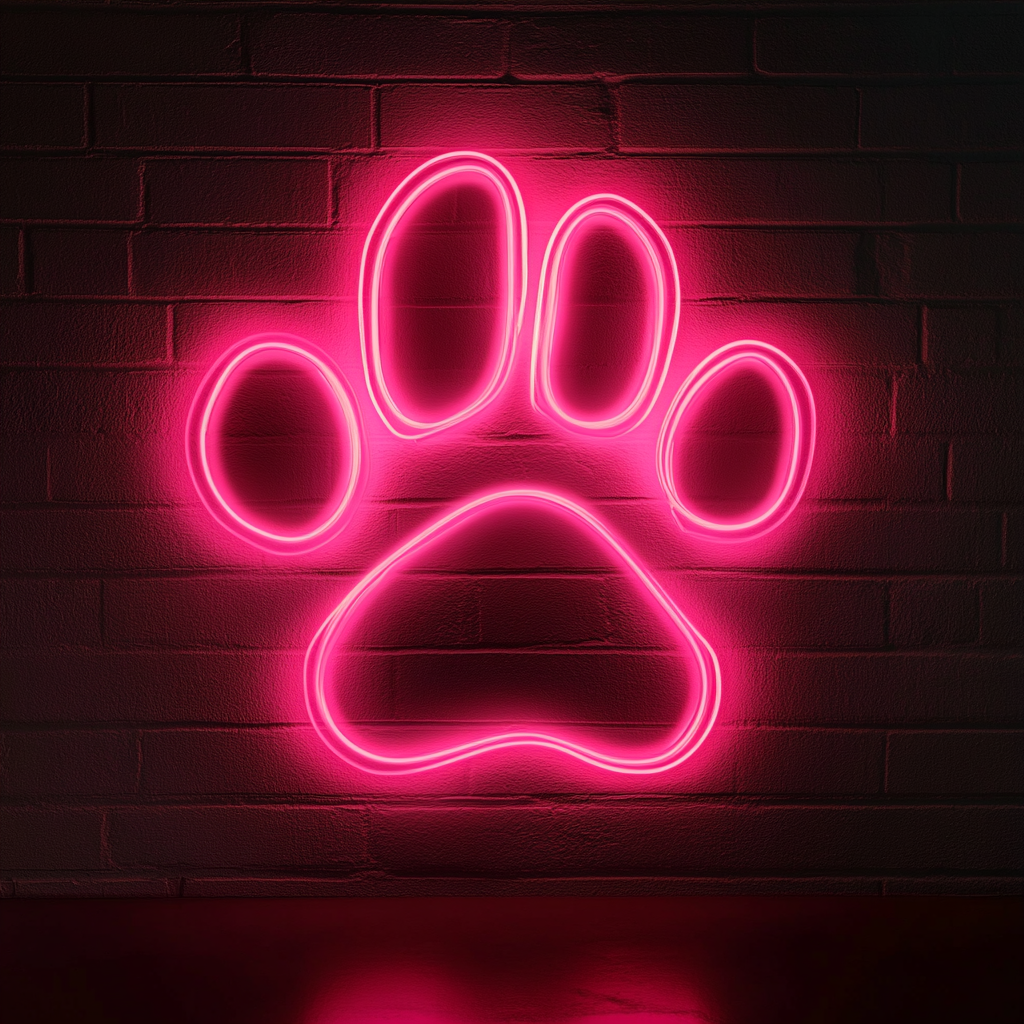 Paw - Pink Neon Sign, 24 Inches