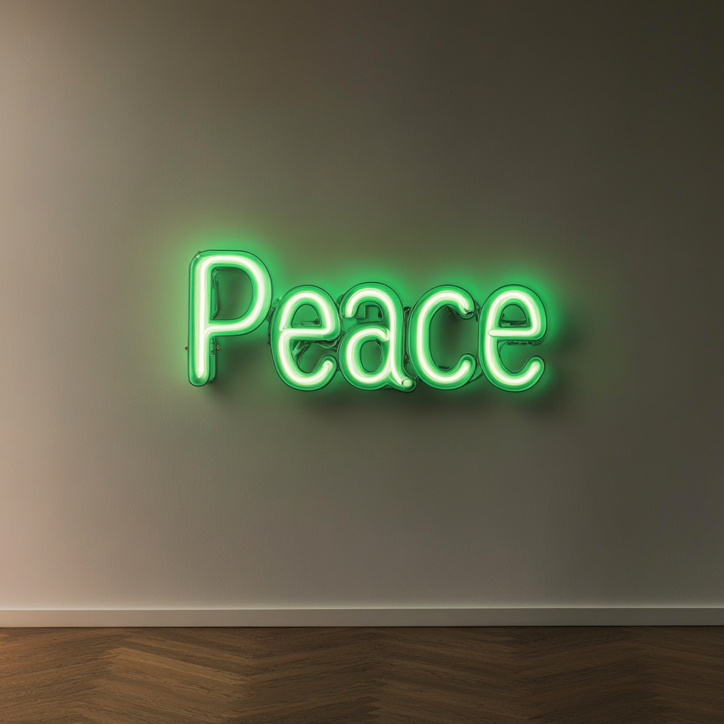 Peace - Green Neon Sign, 24 Inches