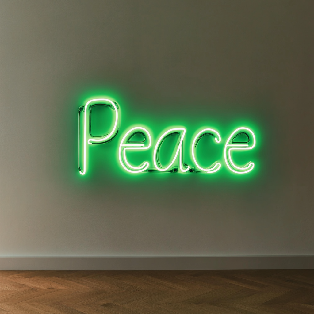 Peace - Green Neon Sign, 24 Inches
