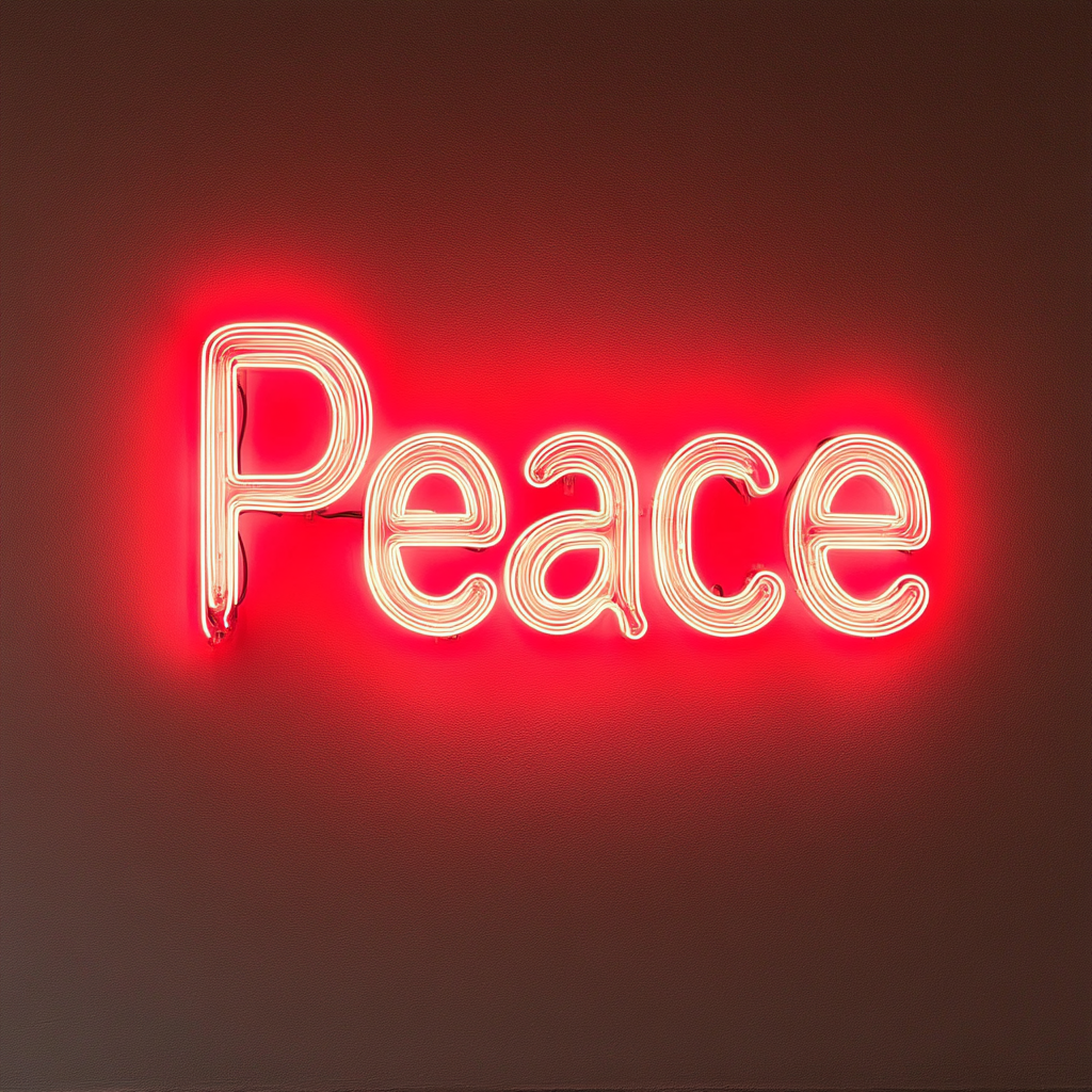 Peace - Red Neon Sign, 18 Inches