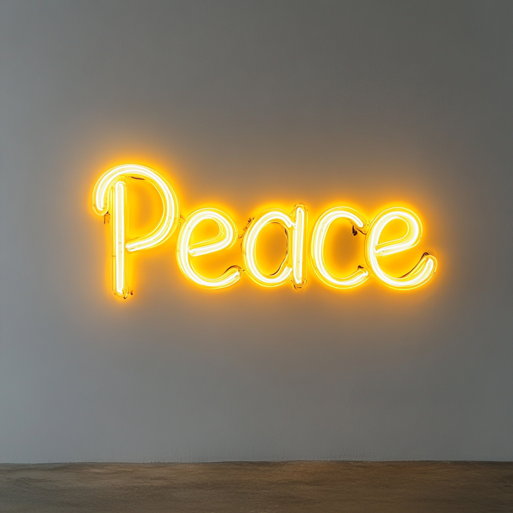 Peace - Yellow Neon Sign, 24 Inches