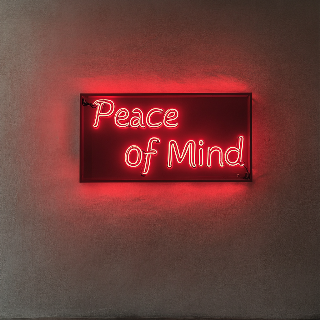 Peace of Mind - Red Neon Sign, 18 Inches