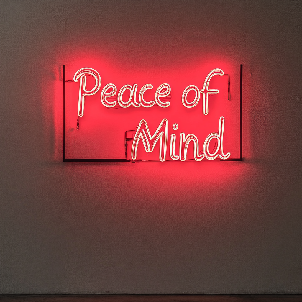 Peace of Mind - Red Neon Sign, 24 Inches