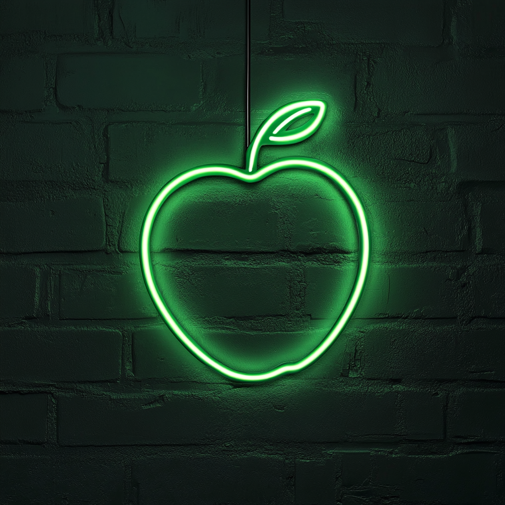 Peach - Green Neon Sign, 18 Inches