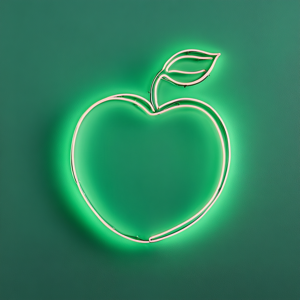 Peach - Green Neon Sign, 18 Inches